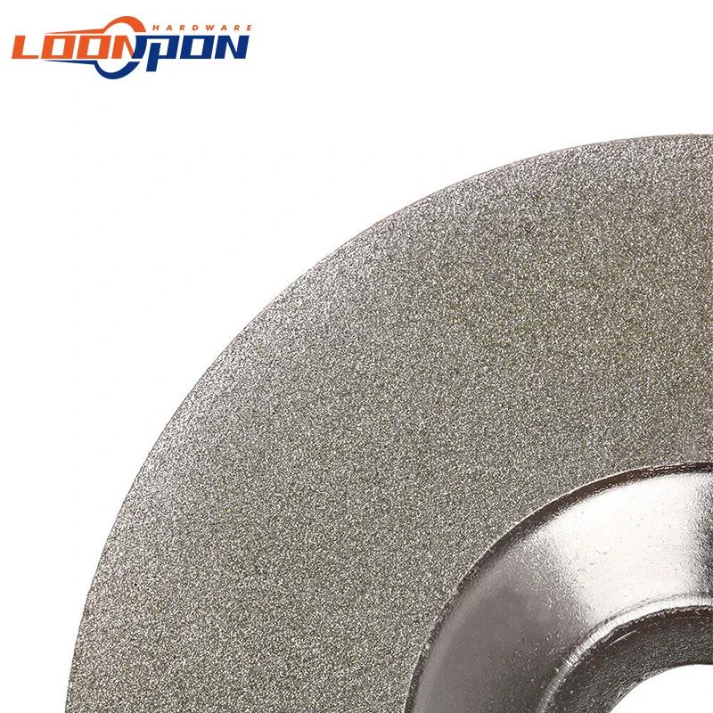 Disque de coupe diamant galvanisé de 125mm, meule en forme de bol pour verre céramique Jade 46 grain