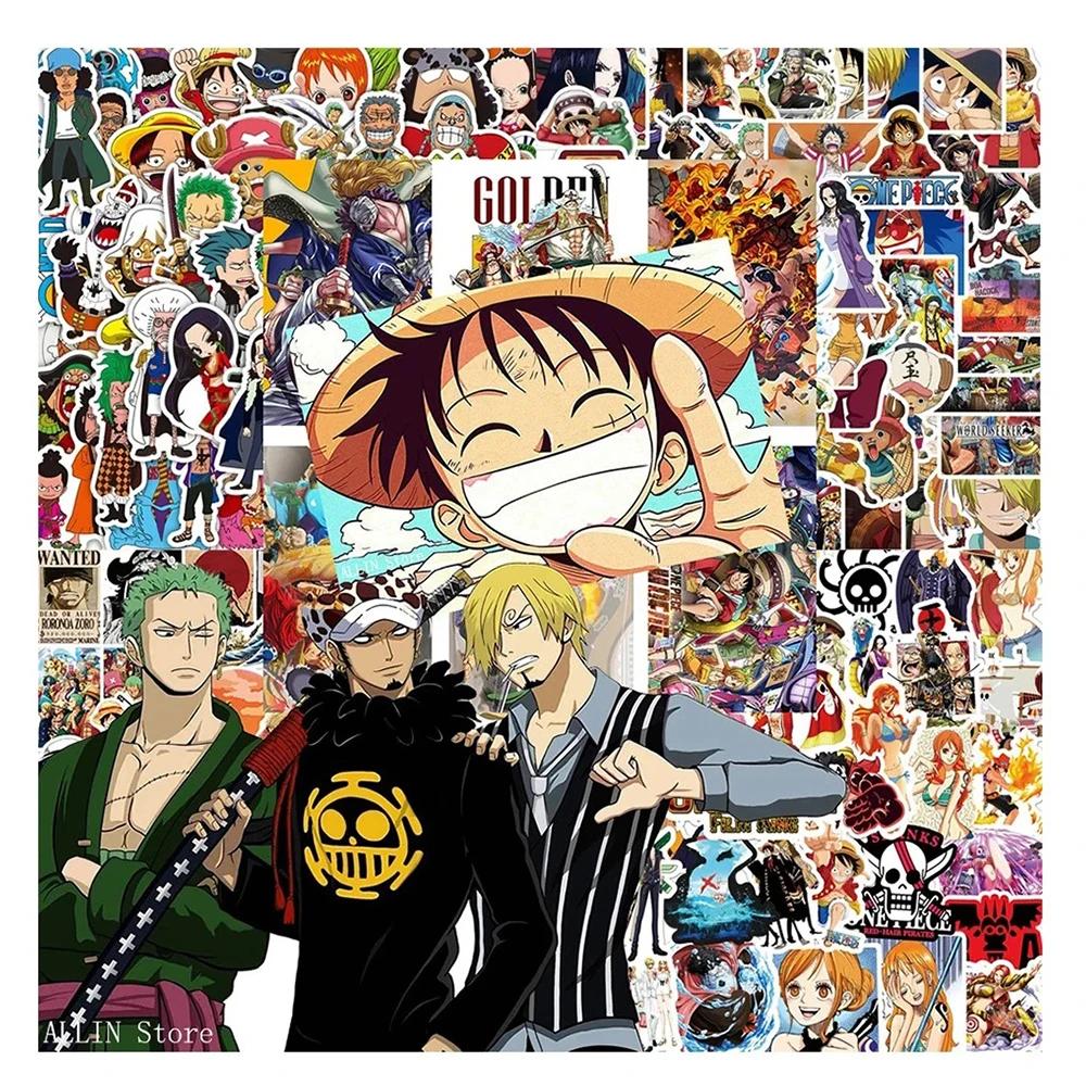 48/50/100 pièces une pièce autocollants Anime Luffy Zoro Chopper dessin animé décalcomanies bricolag