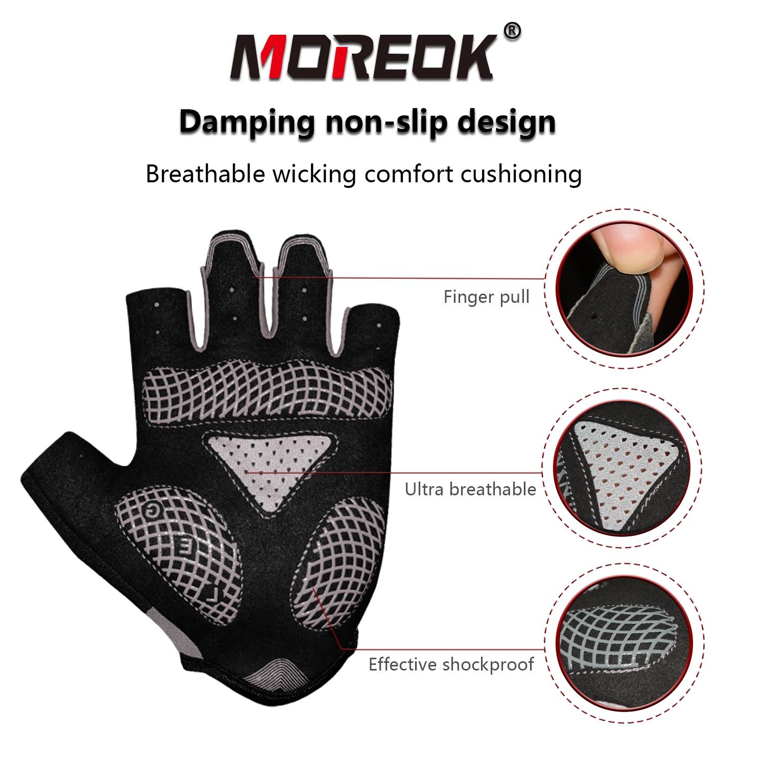 Gants de cyclisme MOREOK, gants de vélo demi-doigts avec coussinets en silicone de 5 mm, gants de vé