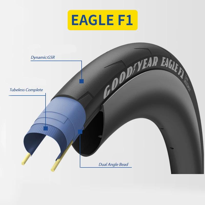 Goodyear Eagle F1 pneu de vélo de route Tubeless/Tube pneu 700x2 5/28/30/32C vélo pliable Anti-creva