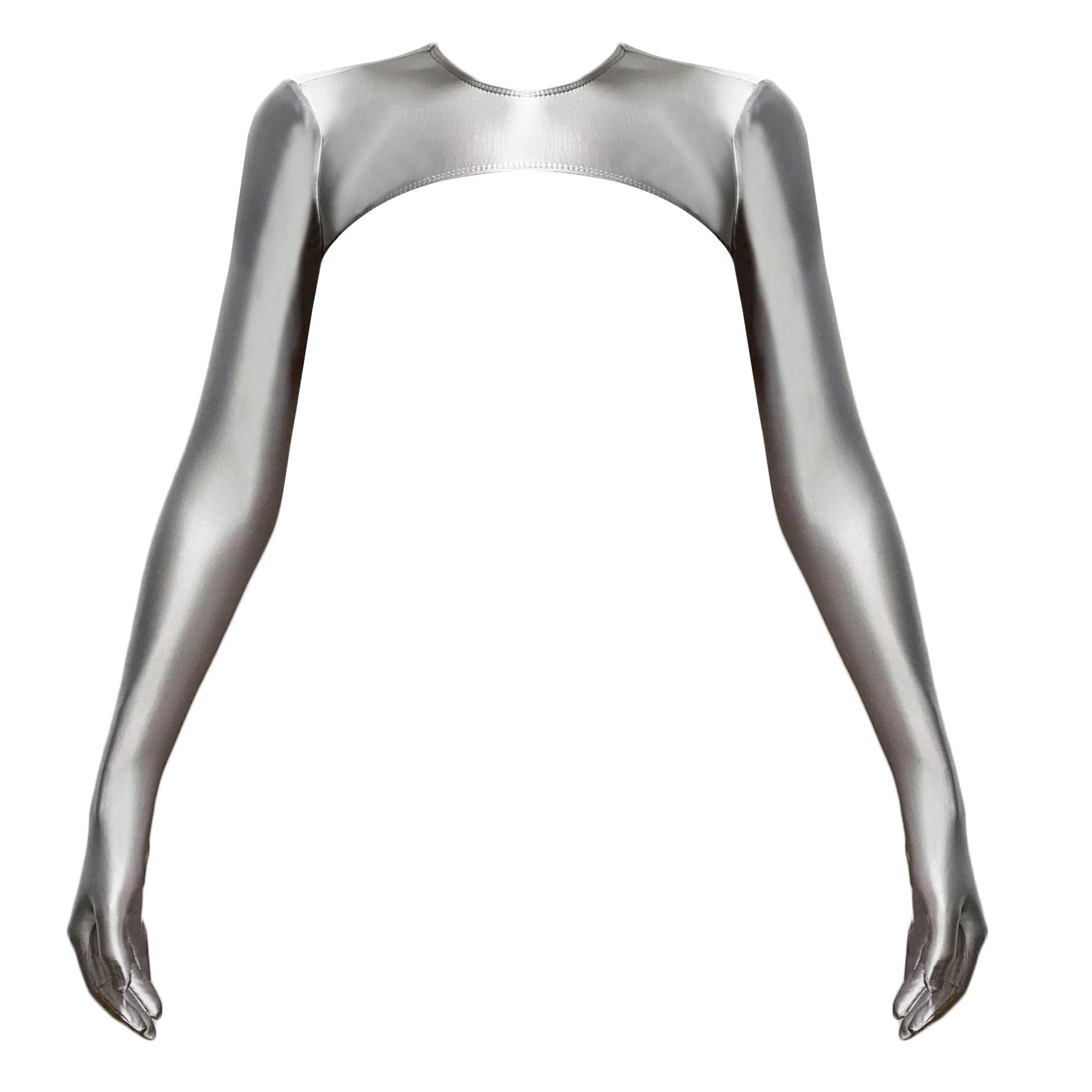 Gants satin brillant XClocKNYoung manches longues yoga plage natation fêtes soirées élégantes