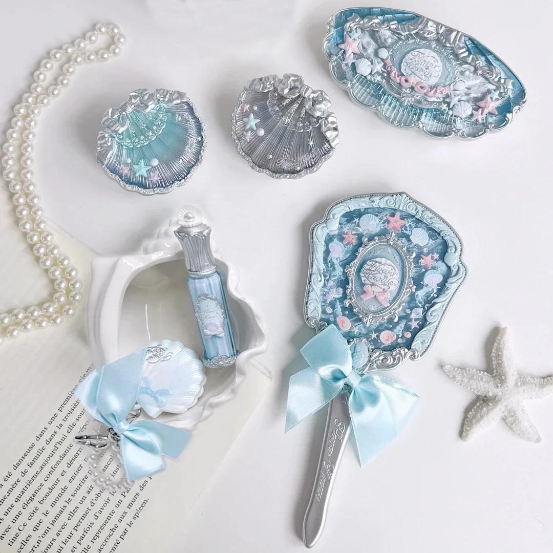 Coffret Maquillage Flower Knows Mermaid Glow Fard à Paupières Gloss Blush Série Perle Coquillage Nou