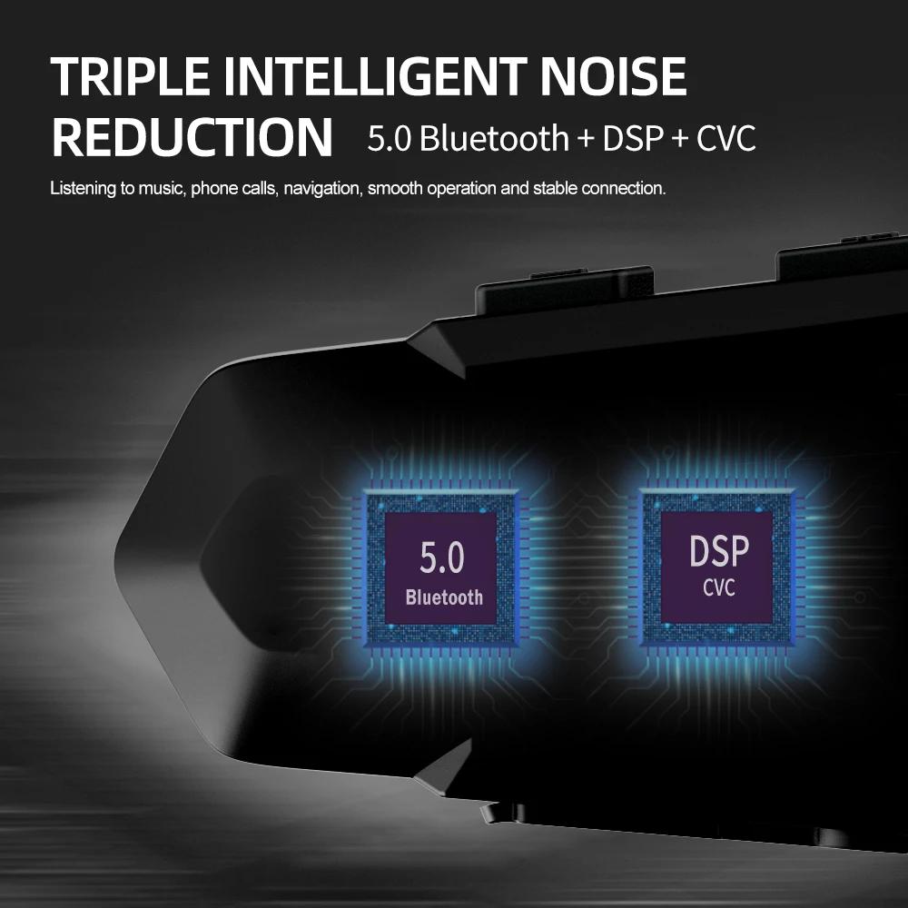 Interphone Bluetooth pour casque de Moto, casque d'écoute pour 2 motocyclistes, Interphone sans fil,