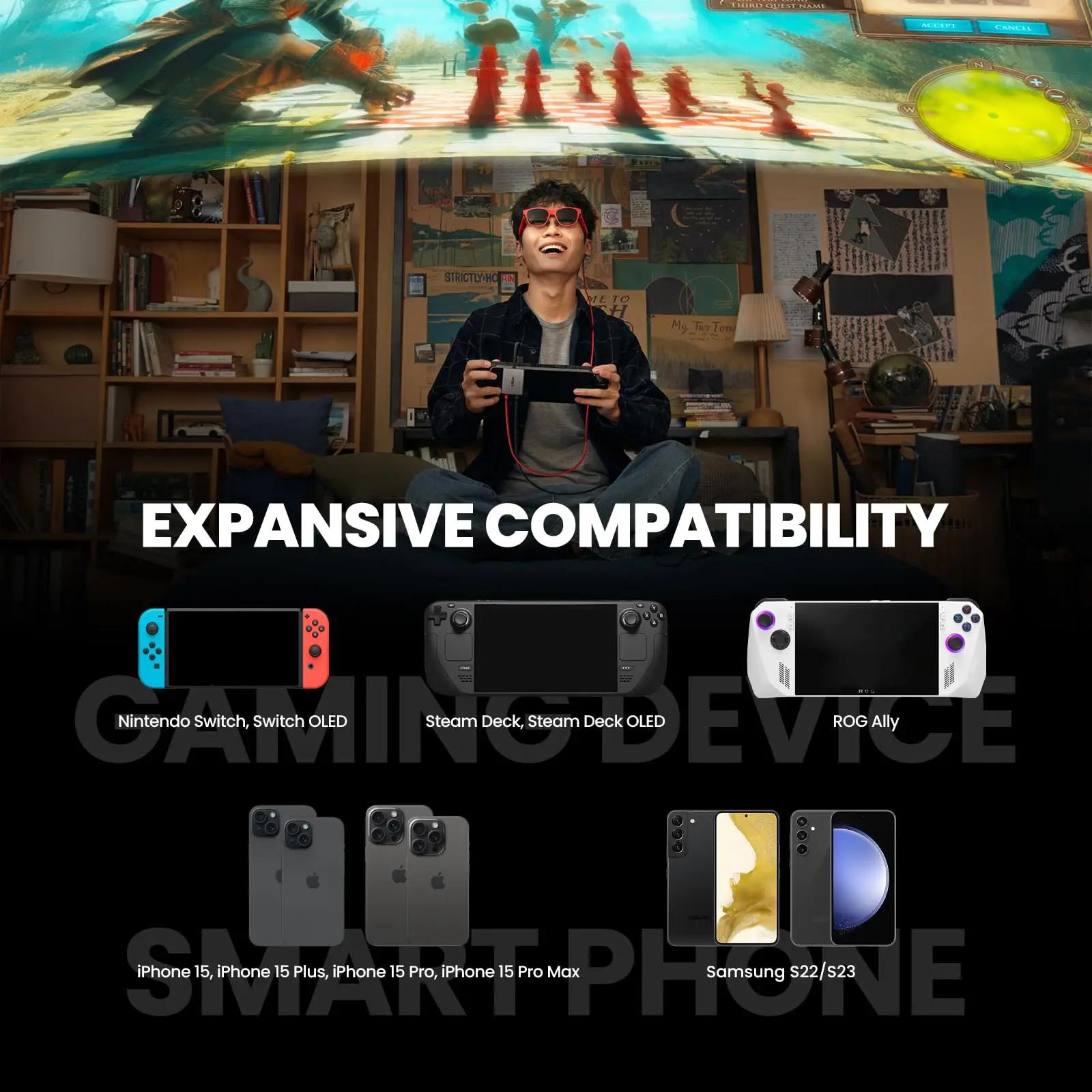 Hub XREAL pour lunettes AR, adaptateur de charge et d'utilisation, connexion directe portable Switch