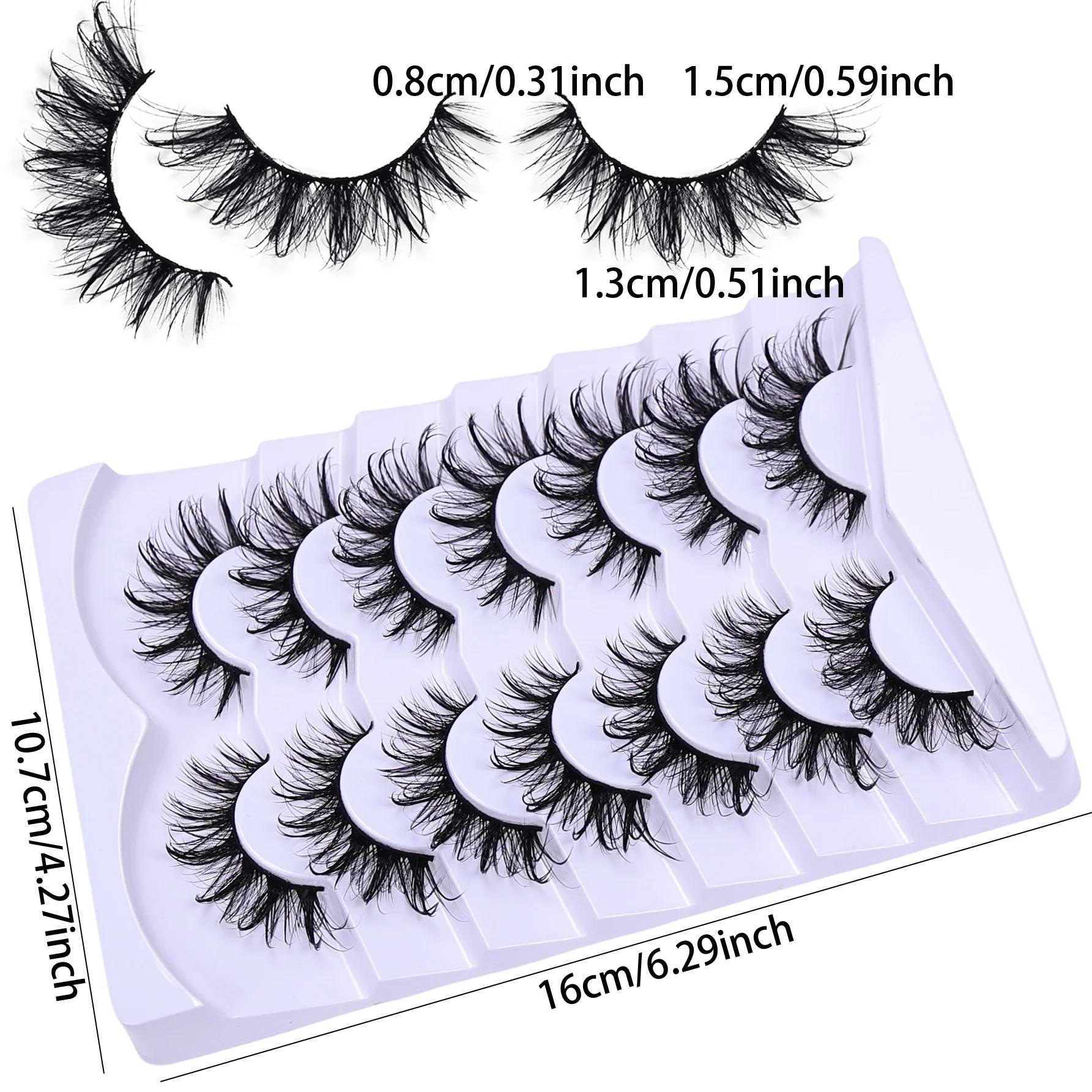 Faux cils de chat nickel é moelleux, 7 paires, look de support, contaminants, cils bouclés en D, fau