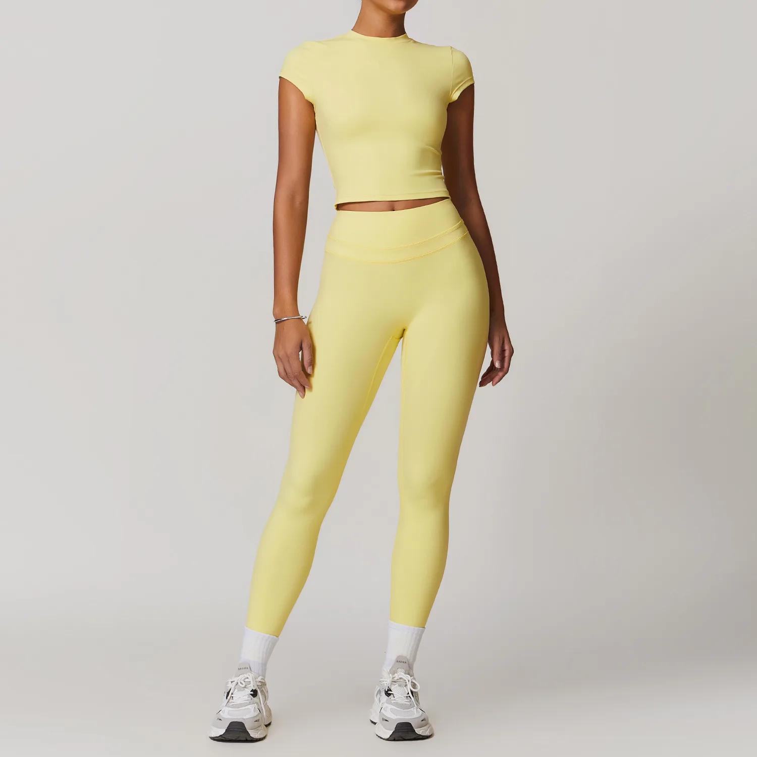 Ensemble yoga femme Mikeyoga 2 pièces - Legging et soutien-gorge sport confortable pour fitness