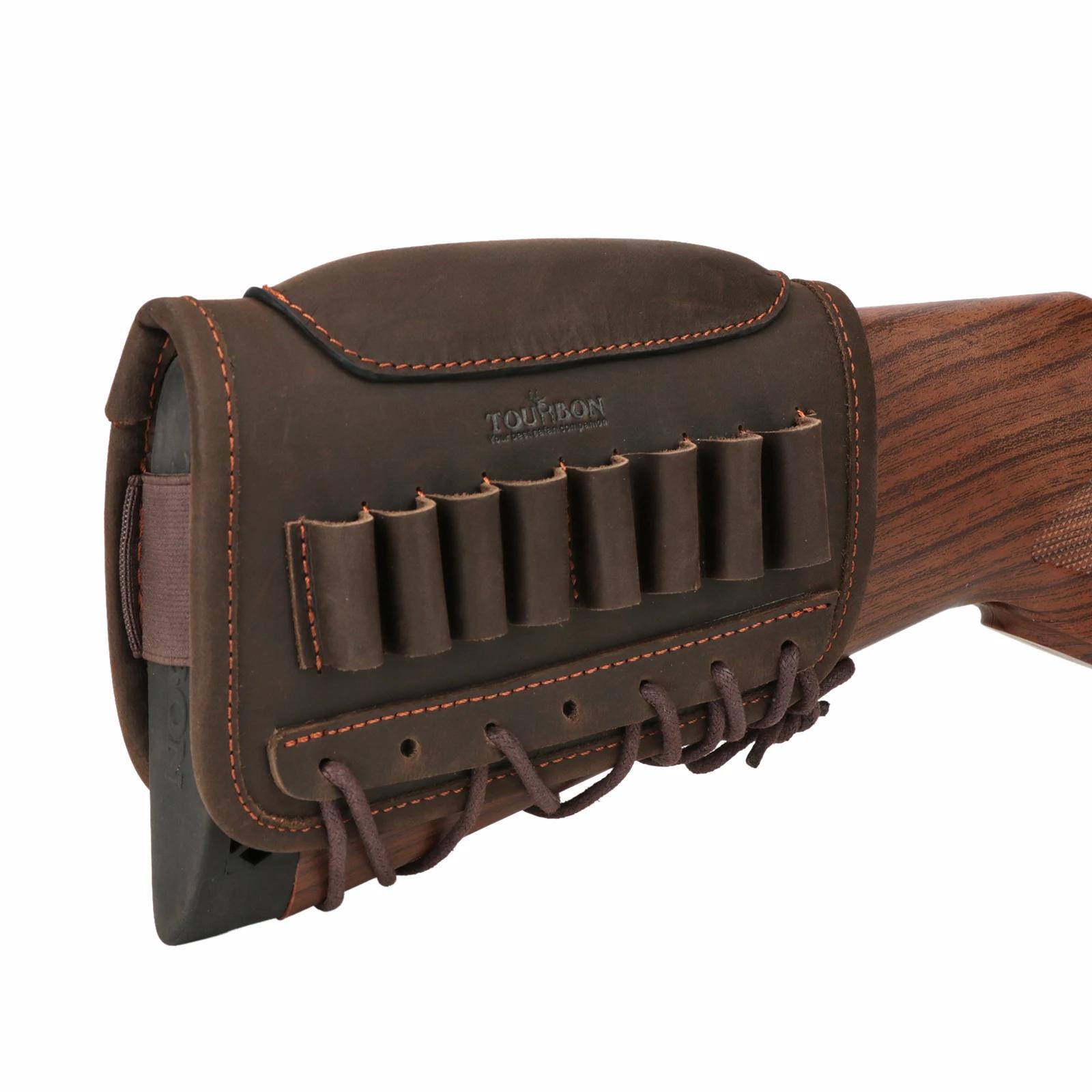 Tourbon-Juste de crosse en cuir avec support de munitions, accessoires de chasse, fusil, joue, odor,