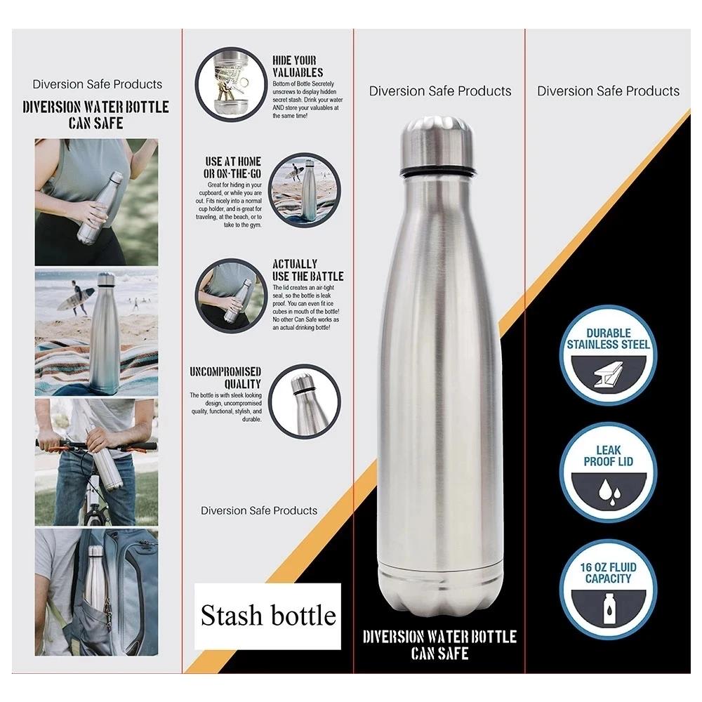 Bouteille d'eau de dérivation de 750ml, bouteille d'eau Portable, organisateur de pilules secrètes,