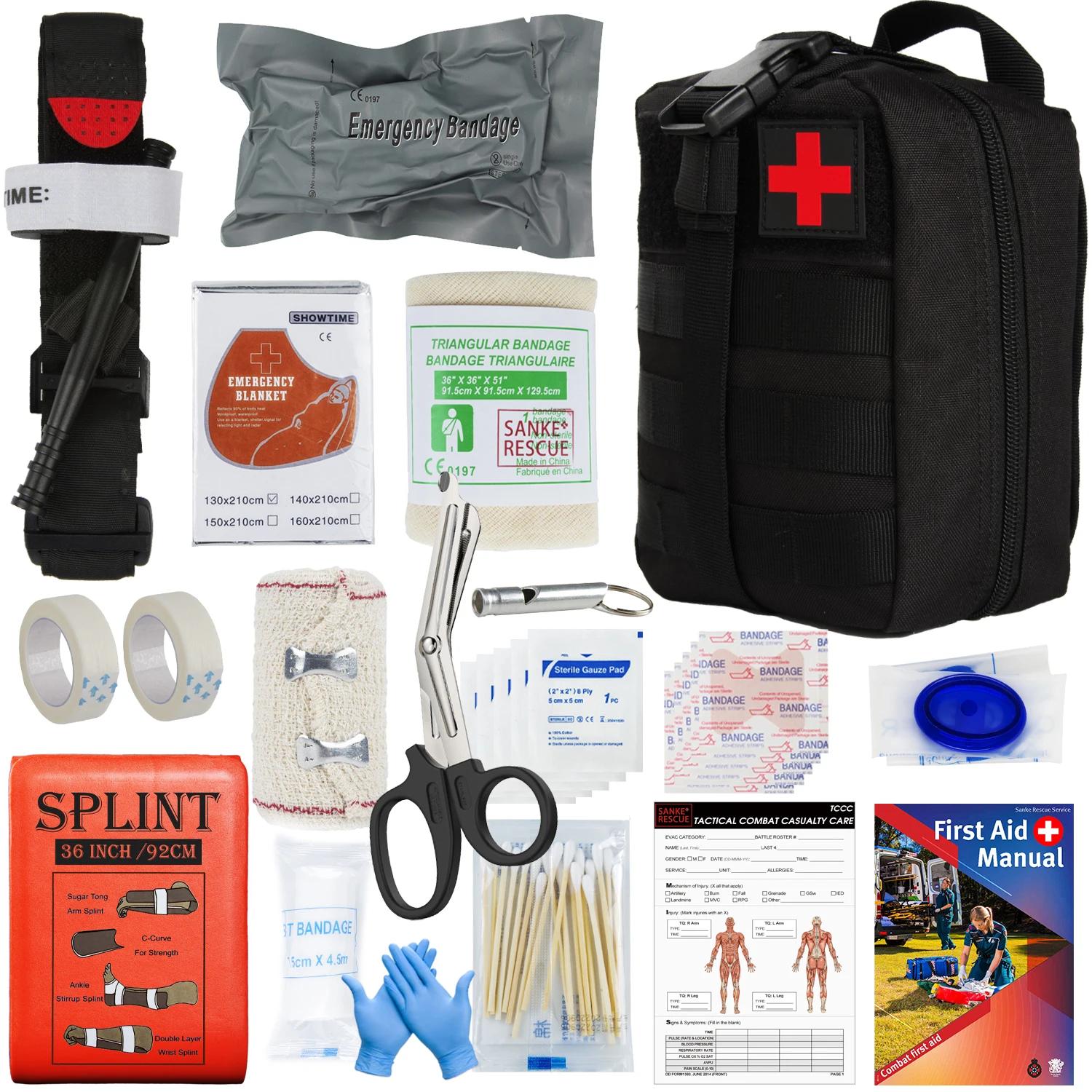 Kit de survie de premiers secours, pochette tactique IFAK, ensemble complet de Camping Molle avec 18