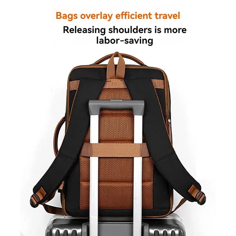 Sac à dos de voyage pour ordinateur portable, sac à dos étanche extensible avec port de chargement U