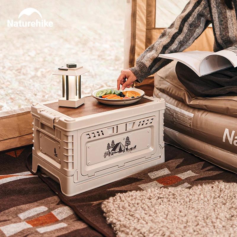 60L boîte camping naturel de grande capacité boîte de rangement pliante domestique 50L 30L 25L table