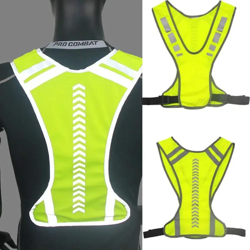 Gilet de sécurité réfléchissant nuit course cyclisme - Équipement sport plein air réglable élastique équitation