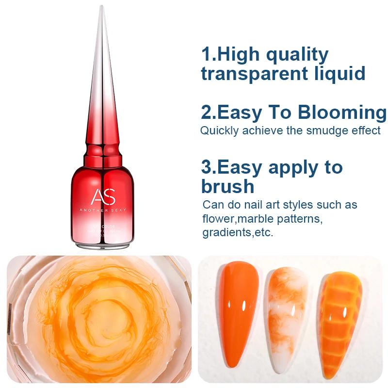 AS Tpo gratuit clair floraison Gel vernis 15ml UV LED tremper vernis à ongles pour effet d'épandage