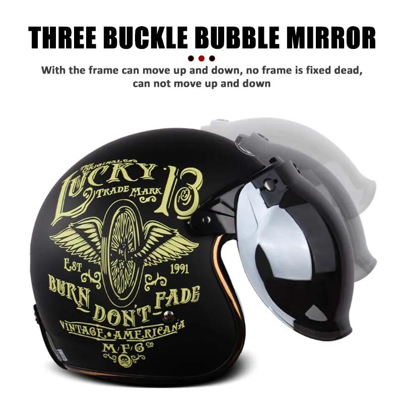 Visière de casque ouverte casques de moto visières à bulles rabattables visière de moto lentille de