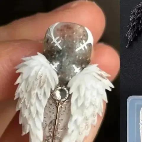 Moule 3D en Silicone pour décorations d'art d'ongle, bricolage de modèles d'ailes d'angle d'arc de f