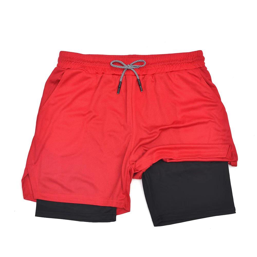 Short de Fitness Double couche pour hommes, short de sport 2 en 1, séchage rapide, entraînement, Jog