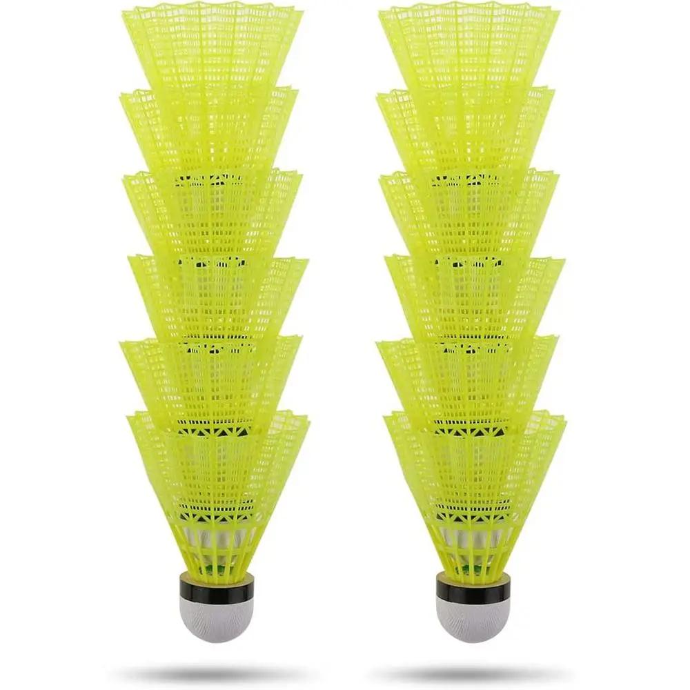 Volants de badminton durables, volants en nylon jaune, sports d'intérieur et d'extérieur, entraîneme