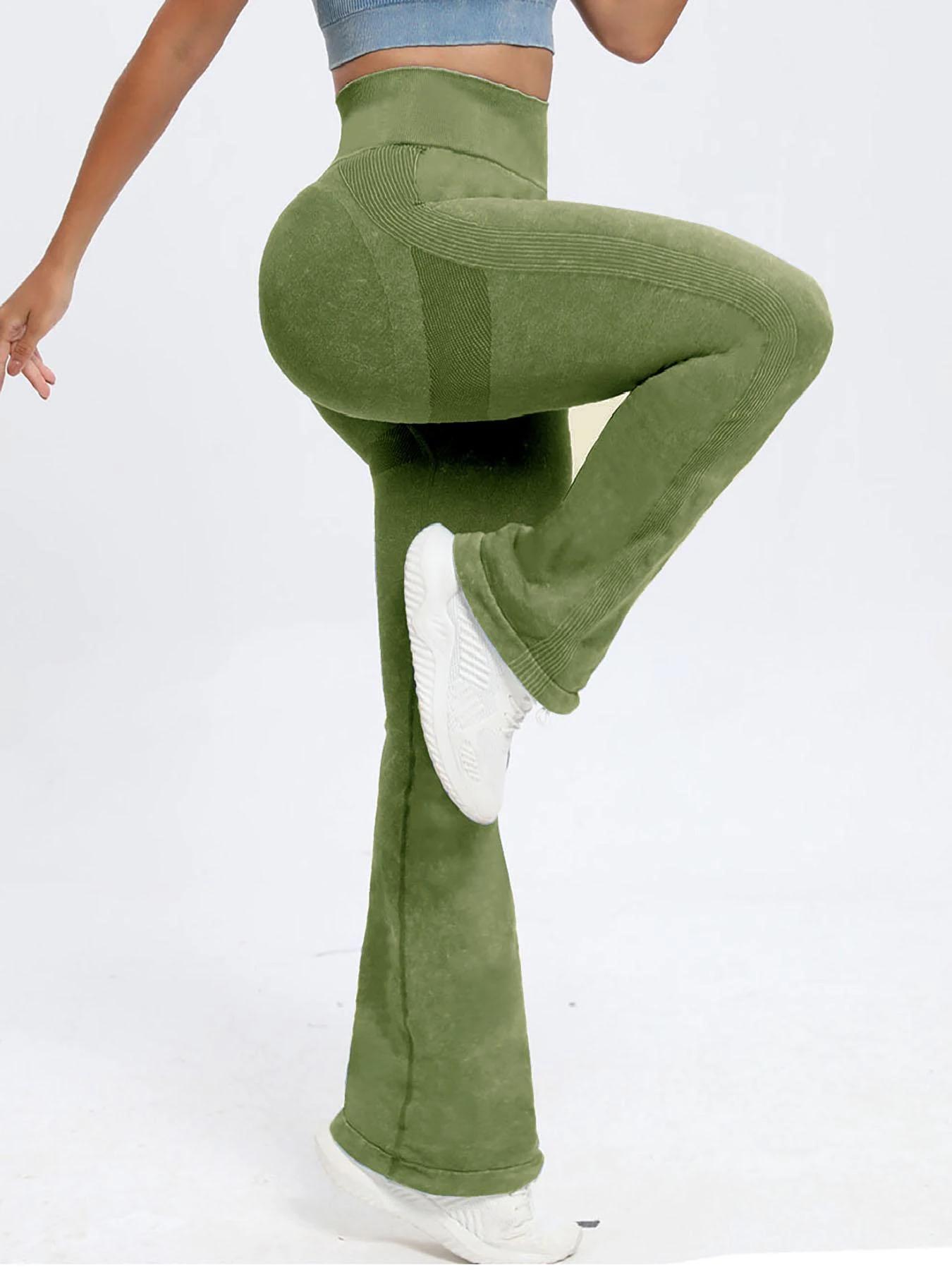Pantalon moulant taille haute sans couture pour femmes - Yoga, fitness, tricot élastique