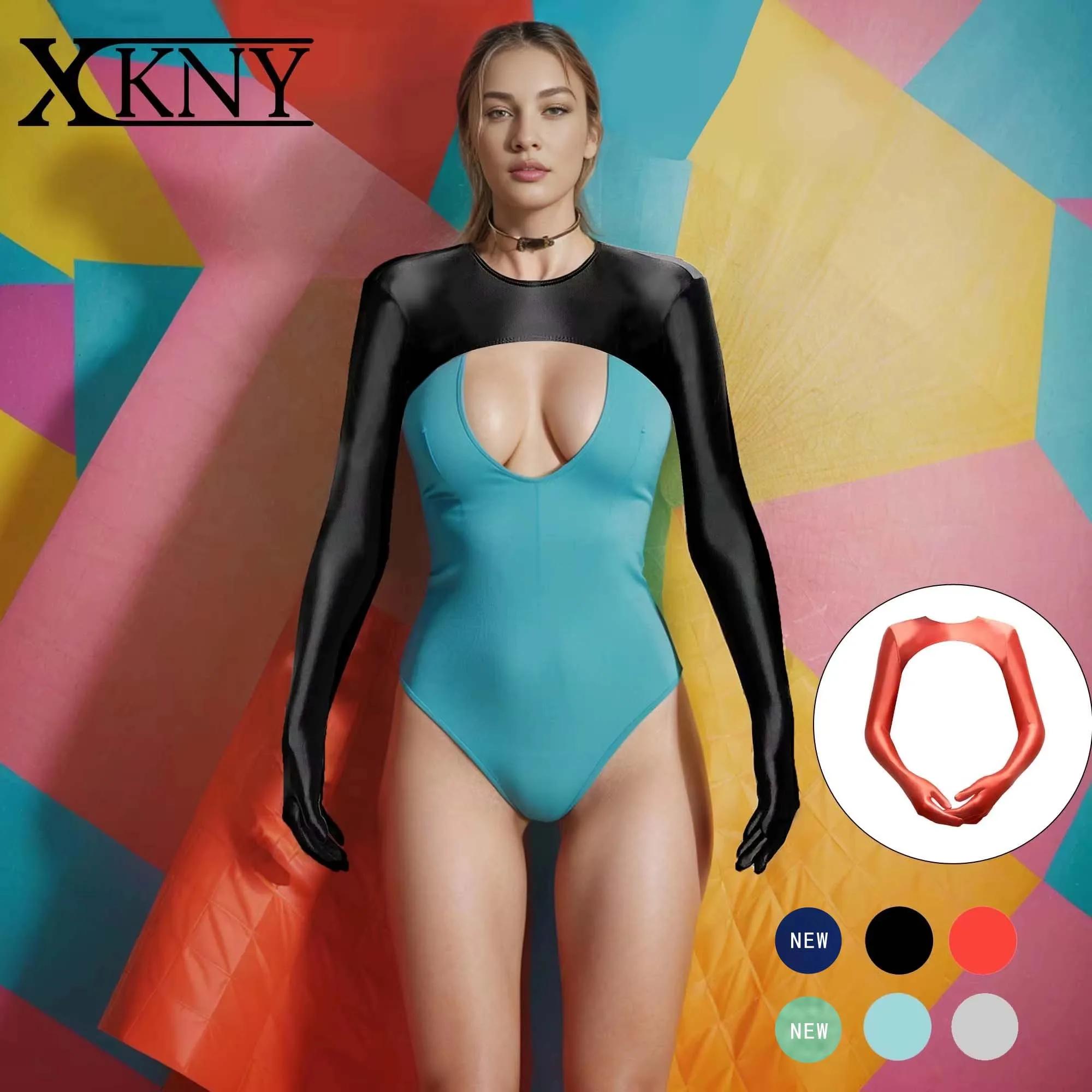 Gants satin brillant XClocKNYoung manches longues yoga plage natation fêtes soirées élégantes