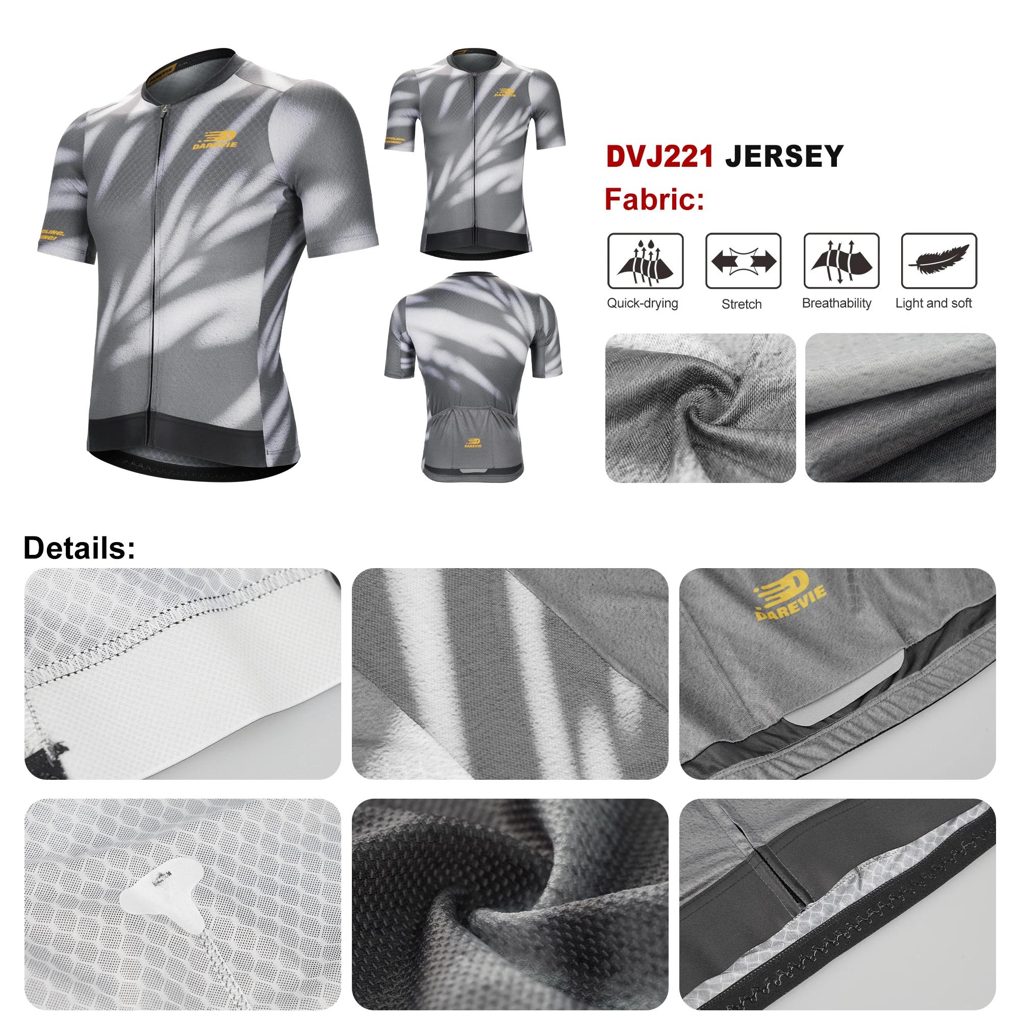 DAREVIE Maillot de cyclisme respirant Shadow pour homme, séchage rapide, petite taille, niveau d'ent