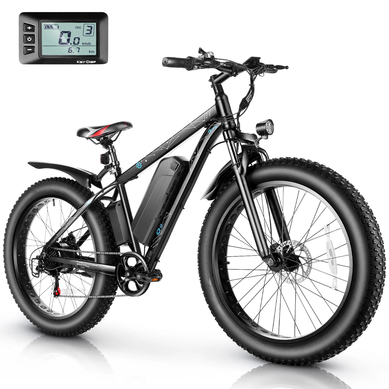 Vélo électrique Vivi F26FUL 26" x 4.0 Fat Tire avec moteur 500W, batterie amovible 48V 13Ah, 7 vites