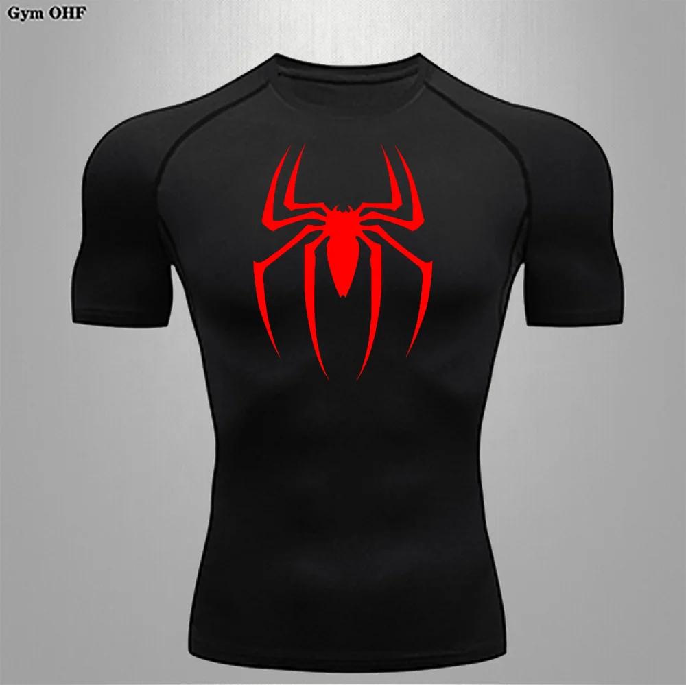 T-shirt compression homme manches longues Rashguard élastique Fitness course super-héros