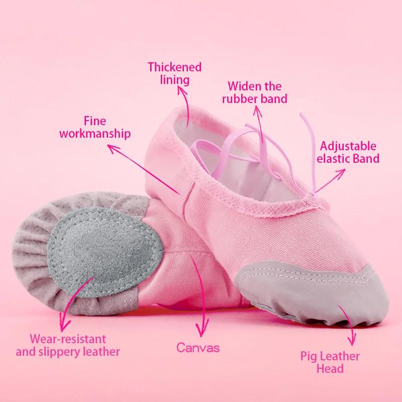 Chaussures de Ballet à cordon de serrage pour filles, chaussures plates de danse à semelles souples