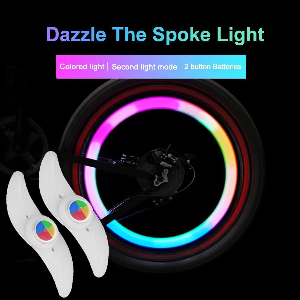 Lumière colorée pour roue de vélo, étanche, VTT, balance, lampe de vélo, LED, voyants flash iopathiq