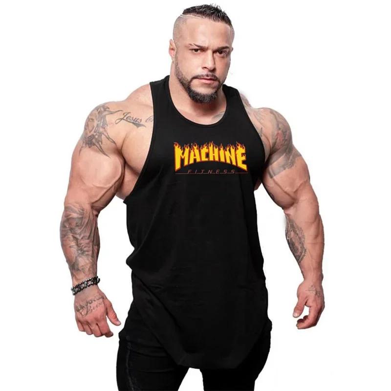Hommes Fitness Muscle Singlets Décontracté Hip Hop Sans Manches Lâche T-Shirt Coton Respirant Vêteme