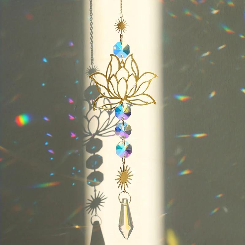 Attrape-soleil en cristal Élen métal Lotusand, breloque, fait à la main, adapté au vent de la maison