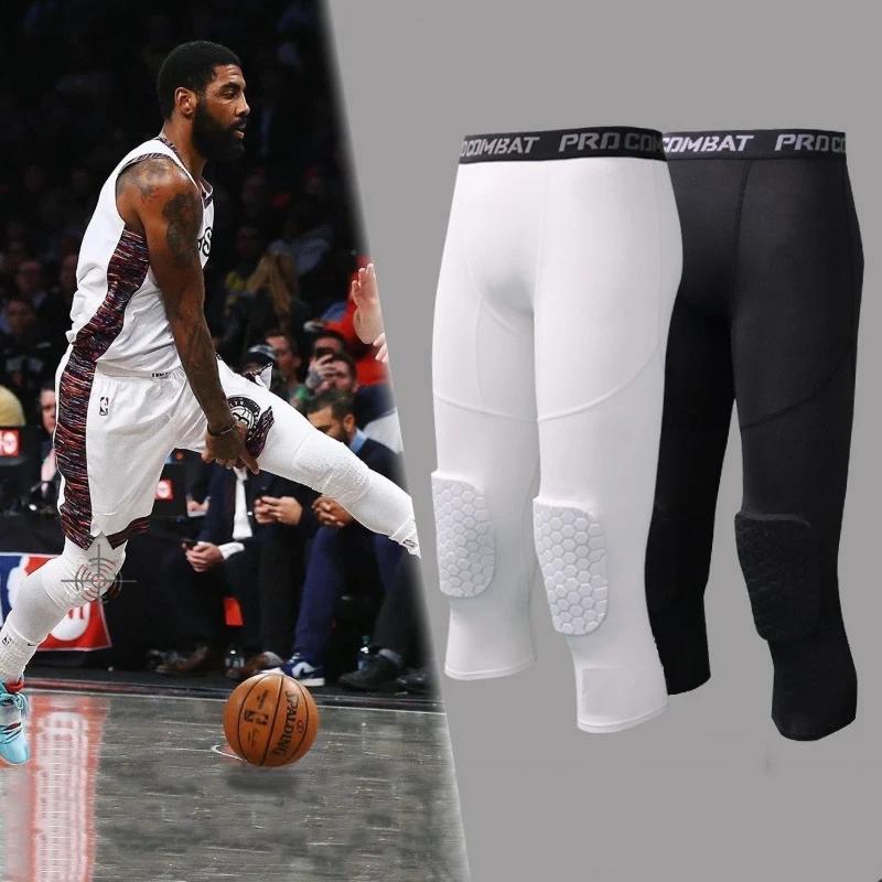 Genouillères nid d'abeille hommes protection basket - Leggings compression 3/4 anti-collision sport