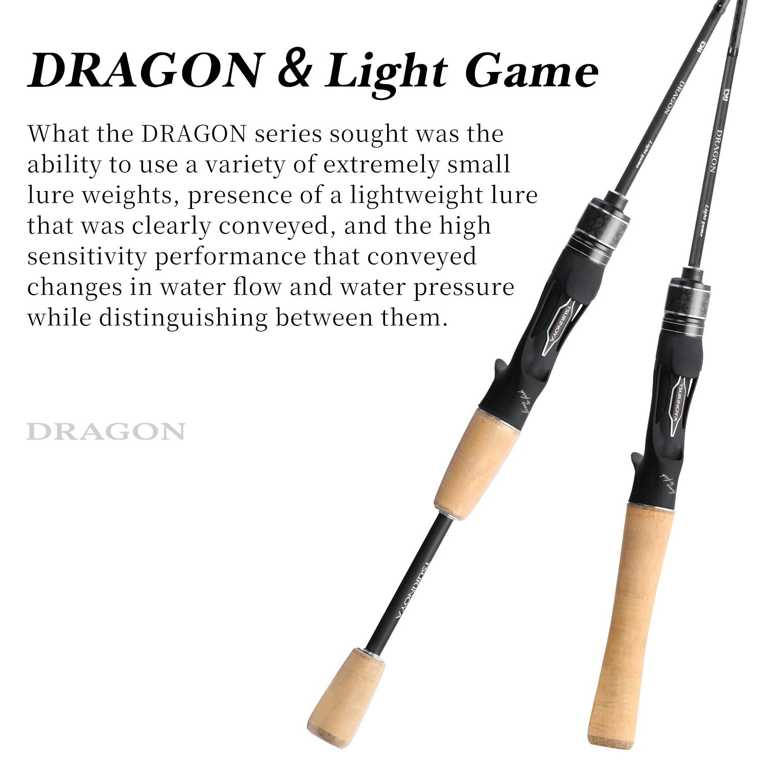 Canne à pêche TSURINOYA DRAGON Light Game 1,6m 1,8m UL Action Rapide avec Guides FUJI, en Carbone po