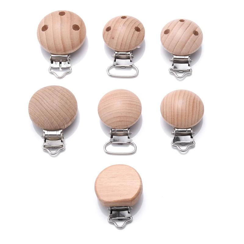 Porte-tétine factice en métal et bois, 10 pièces, Clips de dentition à croquer de qualité alimentair