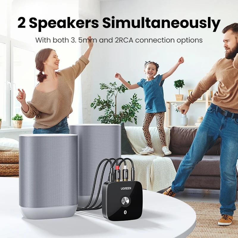 UGREEN Bluetooth RCA récepteur 5.1 aptX HD 3.5mm Jack Aux adaptateur sans fil musique pour TV voitur