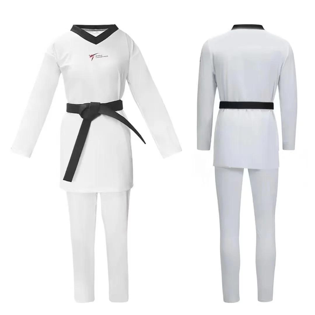 Uniformes de Taekwondo extensibles à séchage rapide, tailles 100-210cm disponibles pour enfants et a