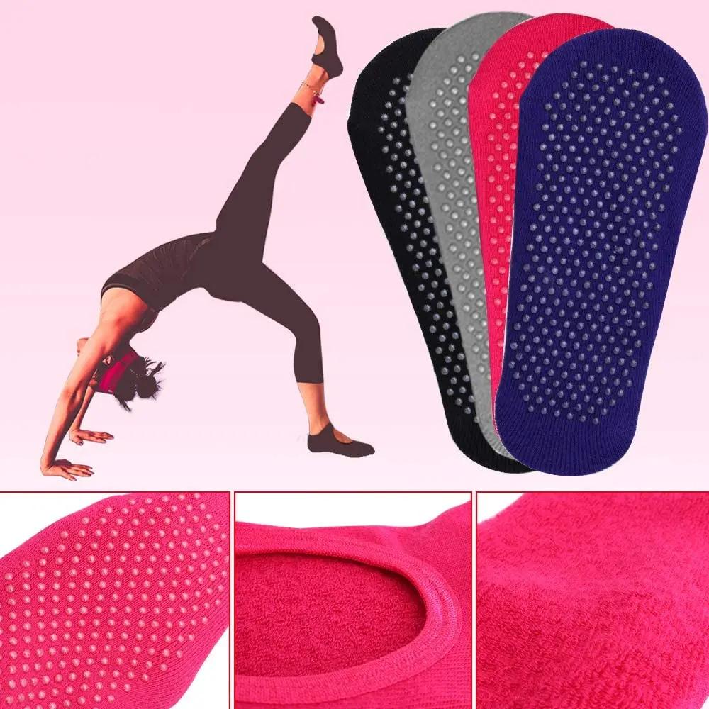 Chaussettes Pilates antidérapantes dos nu en coton pour femmes - Yoga, Ballet, Salle de sport