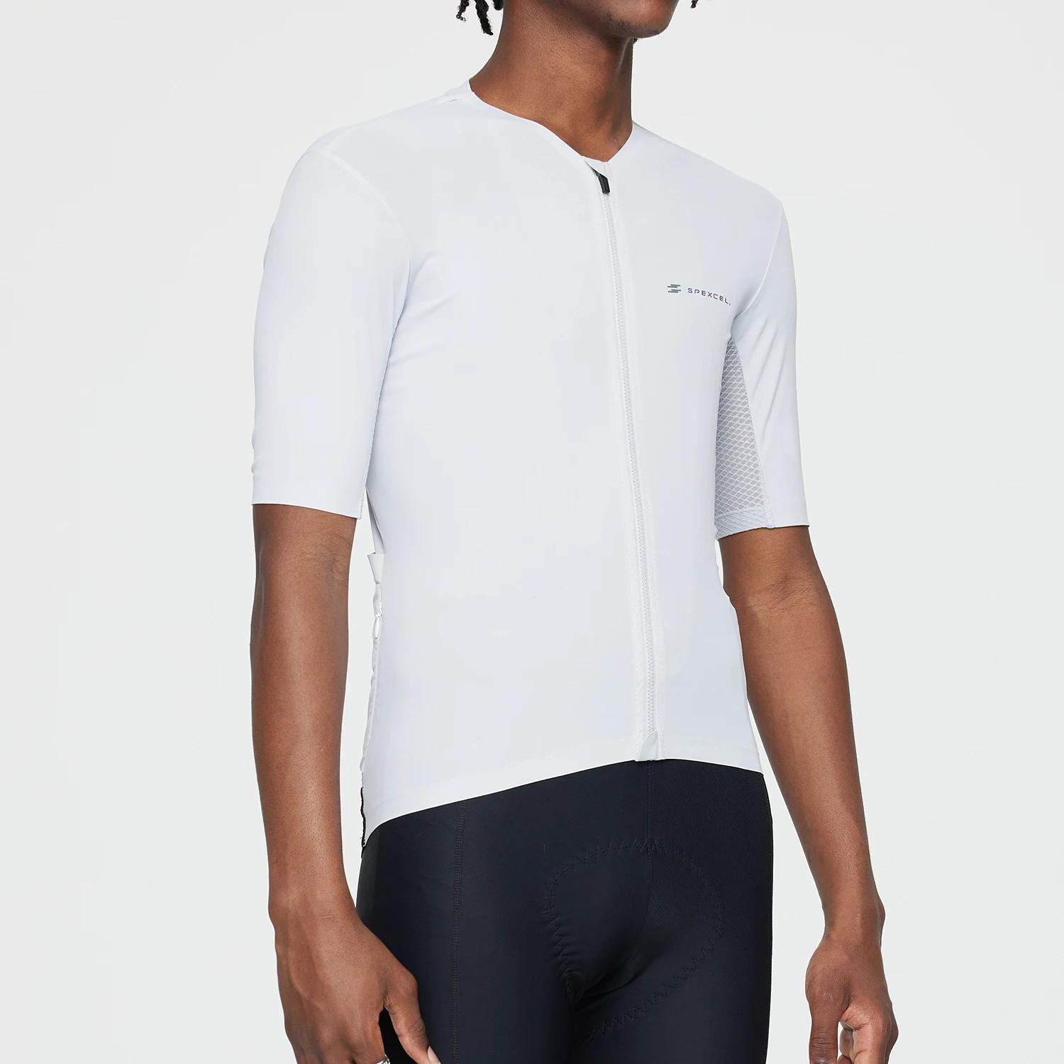 SPEXCEL – maillot de cyclisme à manches courtes, en tissu technique Coldback UPF 50 + Pro Aero Fit,