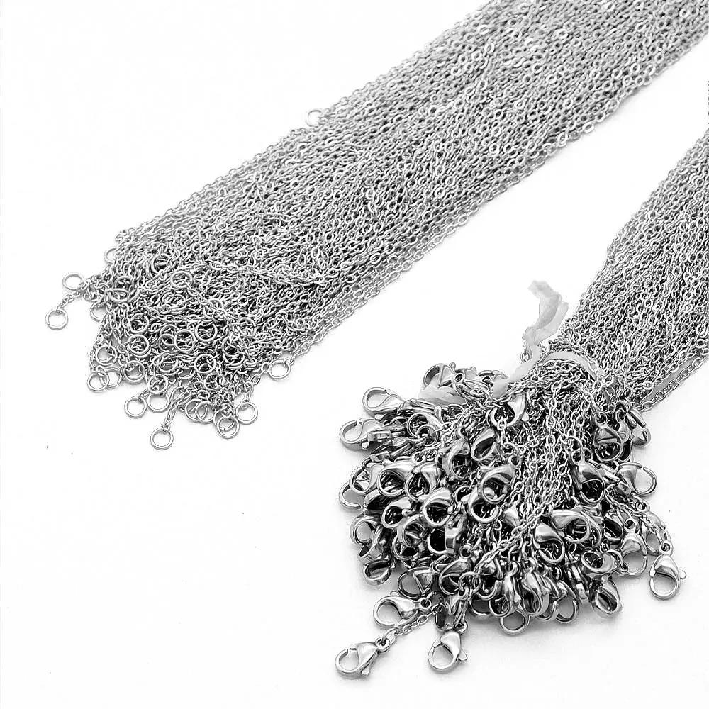 100 pcs/Lot en vrac en gros 304 en acier inoxydable lien de câble Rolo chaîne collier pour la fabric