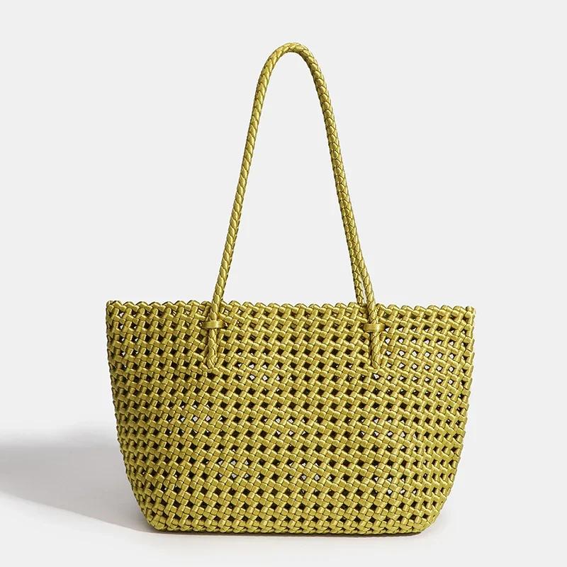 Sac seau en Nylon pour femmes, sac à main à bandoulière tissé, fourre-tout de luxe de styliste, tail