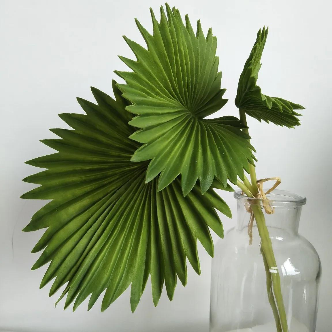 Feuilles de Palmier Artificielles en Plastique Vert, Fausses Plantes, Fleur de Décoration de la Mais