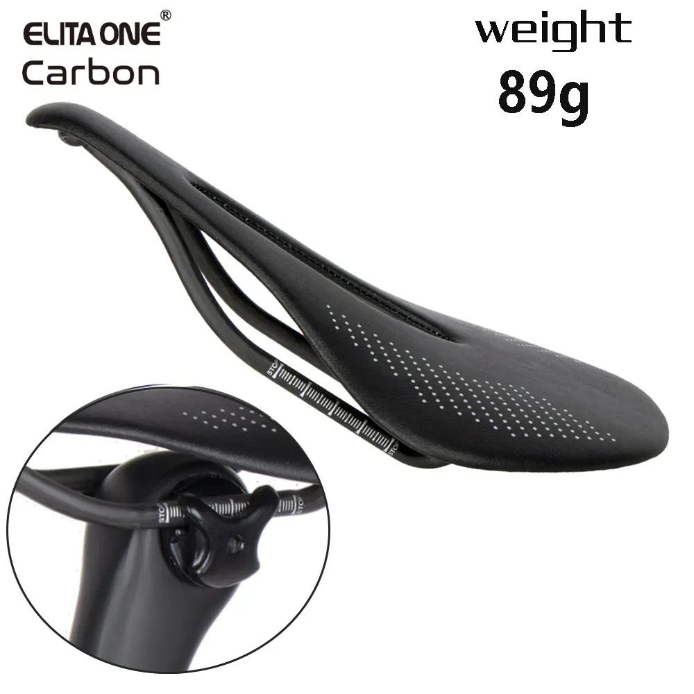 ELITAONE selle de vélo route/Mtb 240x143mm Rail rond en Fiber de carbone 7*7mm Super léger 89g