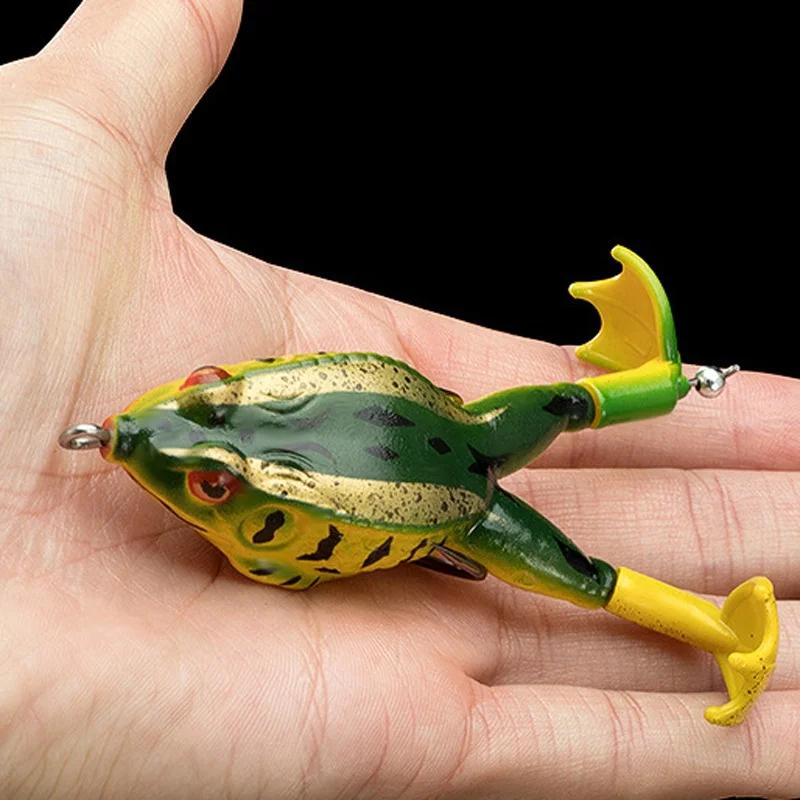 1pcTop leurres de pêche au bar d'eau grenouille souple Double hélices jambes appât d'eau douce pour