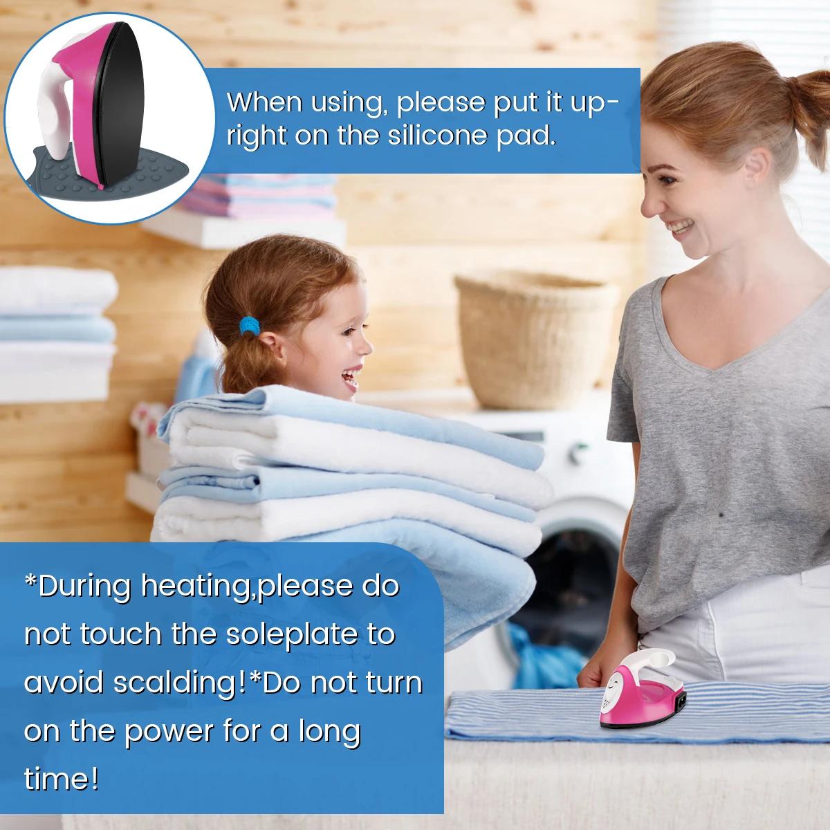 Mini fer à repasser électrique, portable, pratique, presse à chaud avec coussin d'isolation thermiqu