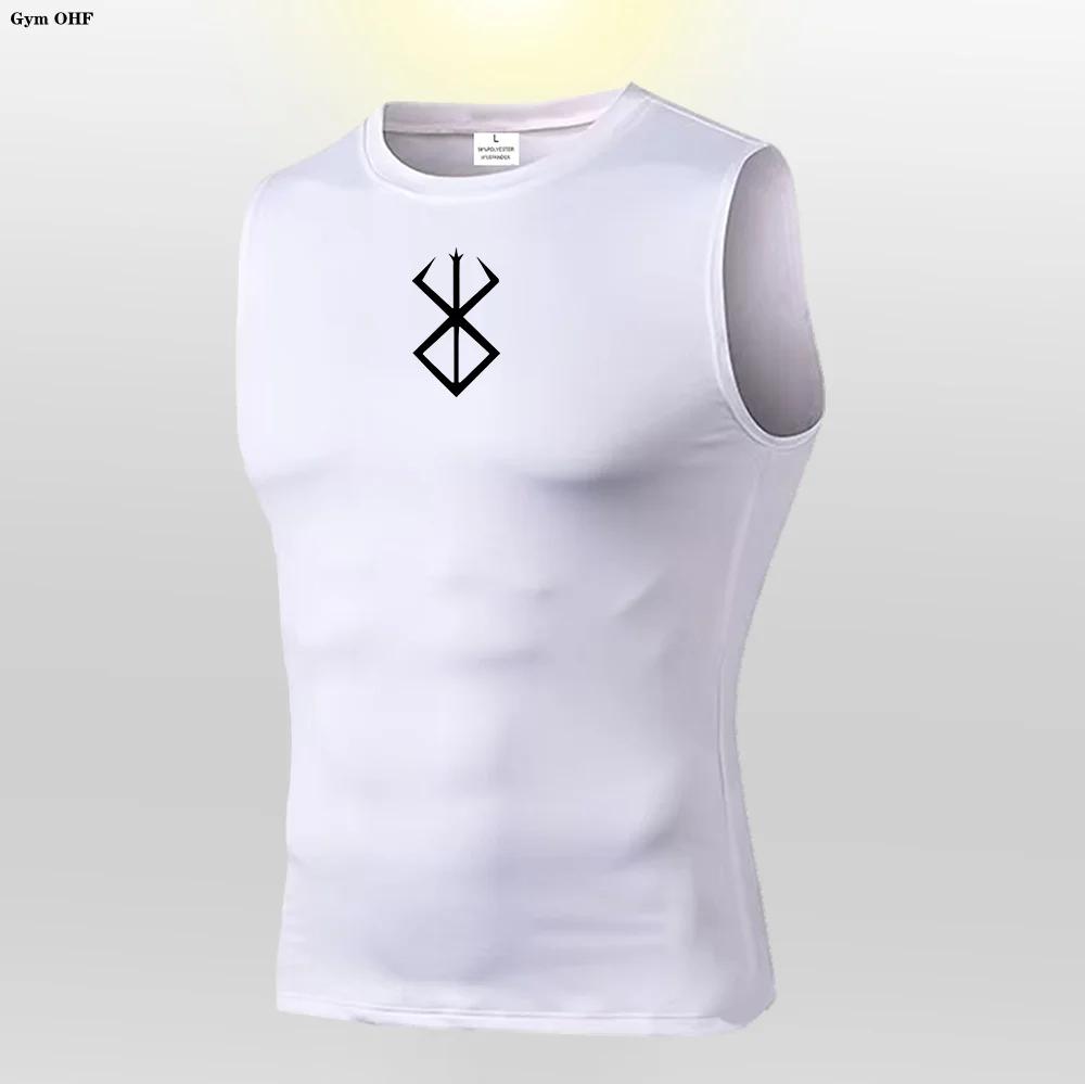 Anime Compression chemise hommes débardeur de gymnastique vêtements de Fitness musculaire Sport sans
