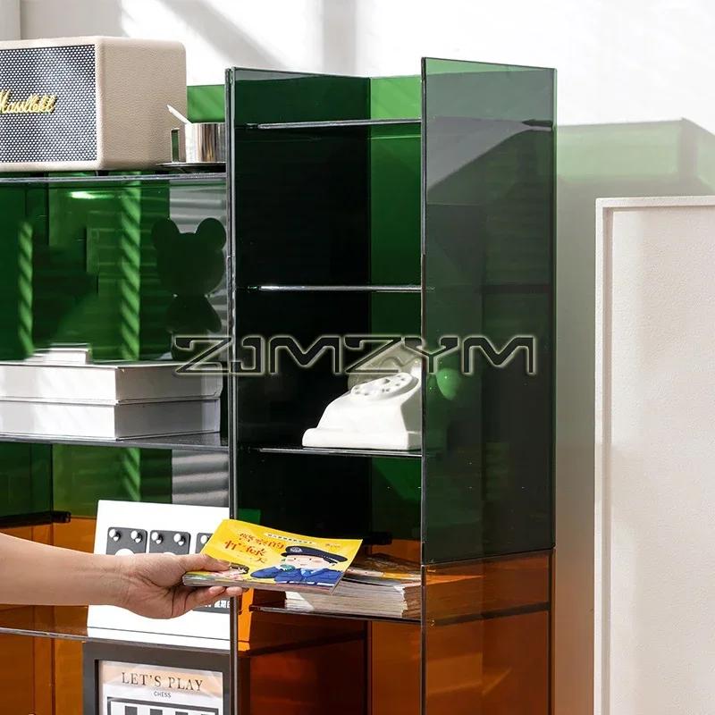 Table de chevet transparente, salon moderne, rectangulaire, pour chambre à coucher, maison, décorati
