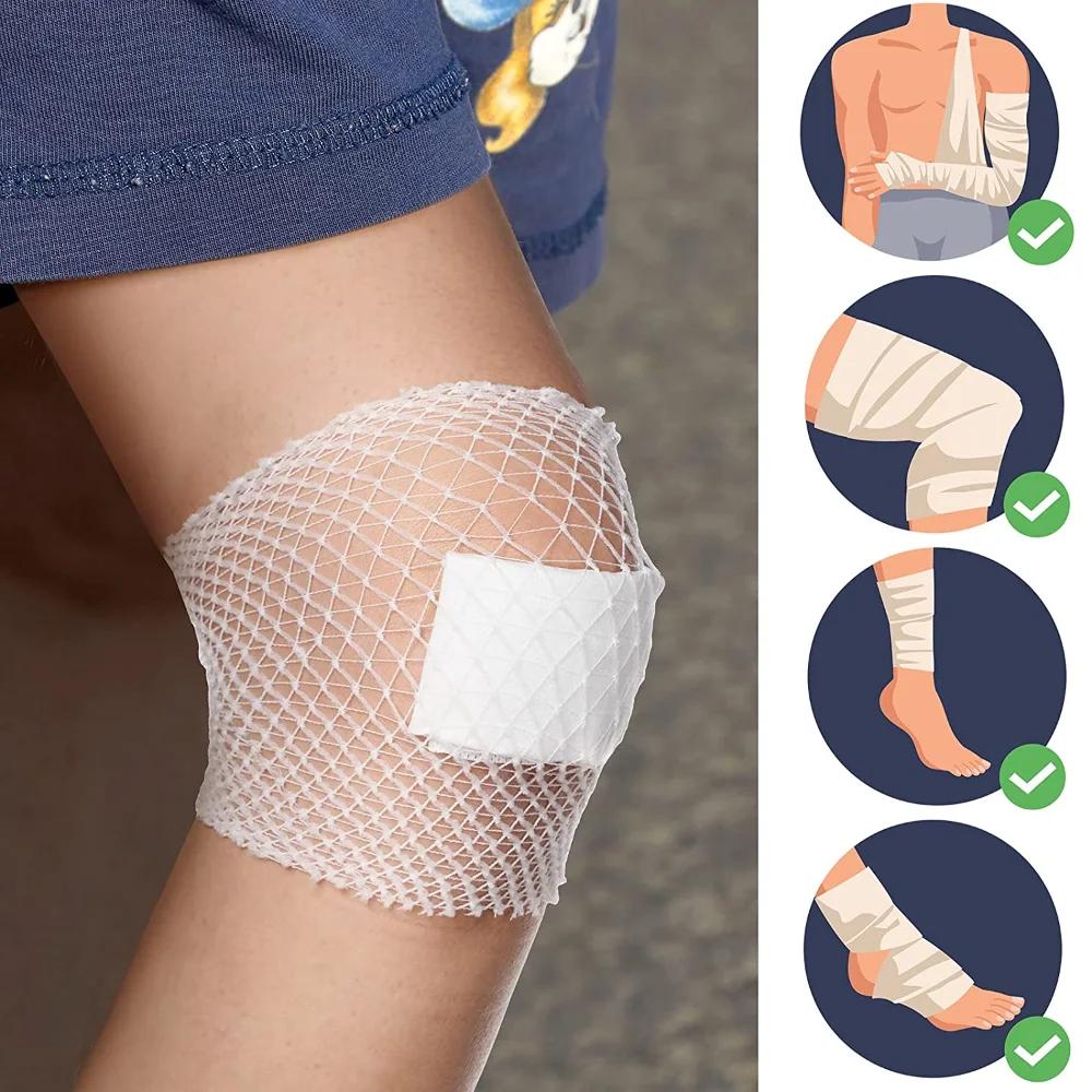 1 rouleau de pansement tubulaire en filet, maille élastique, pansement pour plaies, gaze respirante,