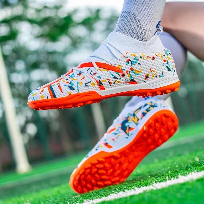Crampons de Football sur gazon hommes professionnels bottes de Football respirant maille jeunesse ch
