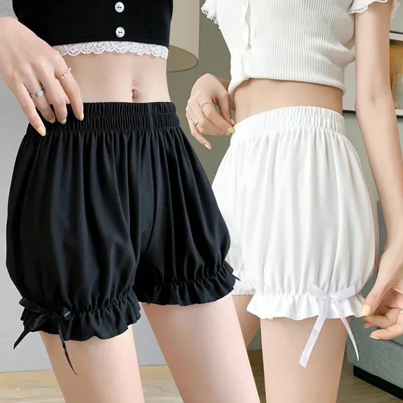 Femmes dentelle culotte courte Imitation soie à volants Bloomers Anti-exposition pantalons de sécuri
