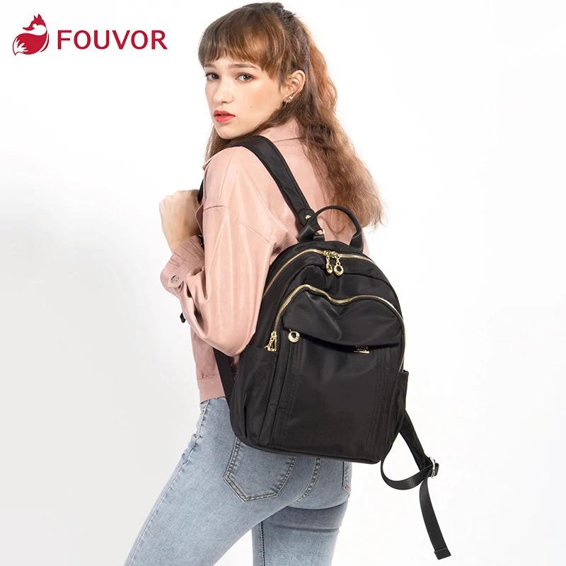 Fouvor femmes sac à dos en Nylon imperméable élégant grand sac à dos jeunesse décontracté léger voya