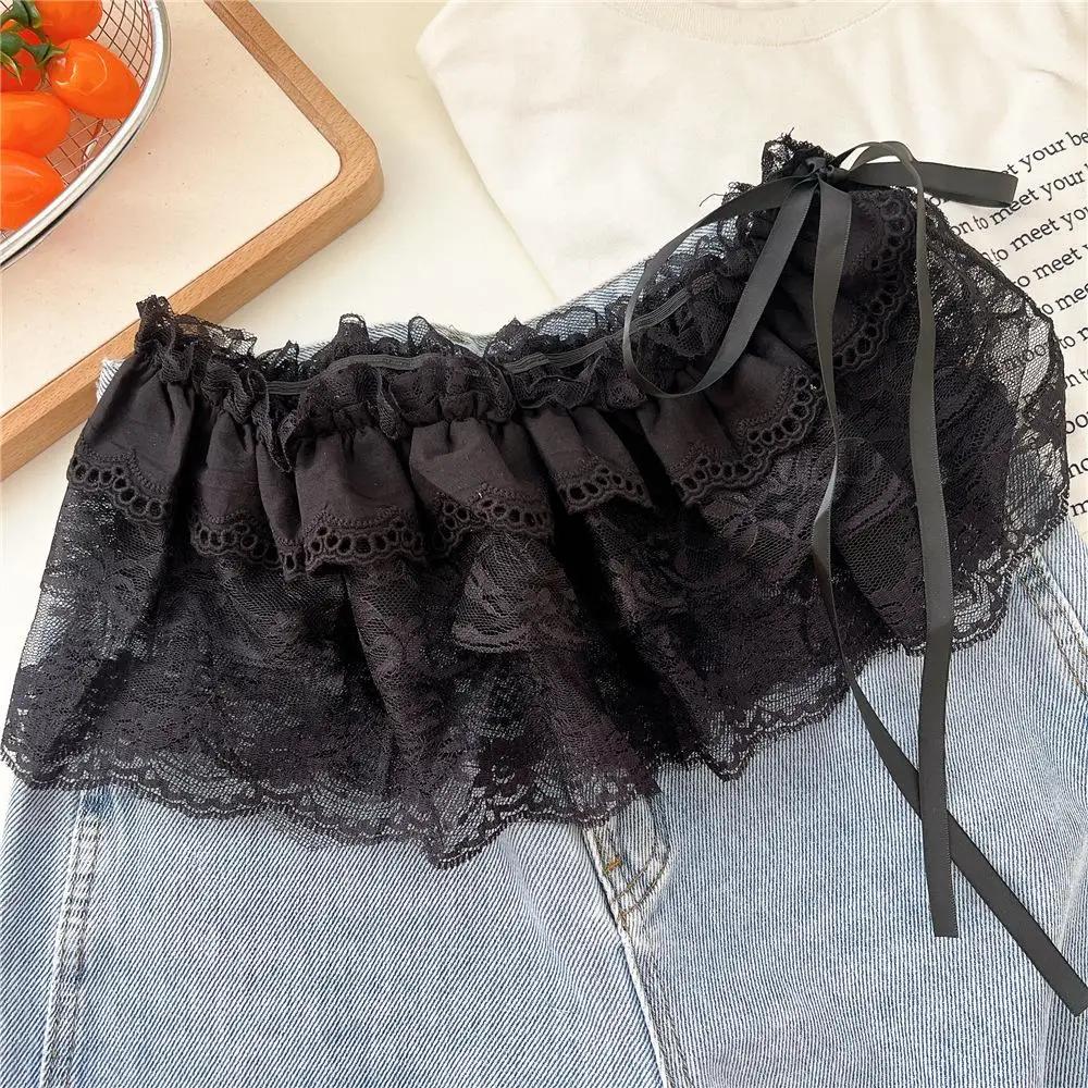 Mini jupes en dentelle pour femmes, élégantes, douces, Lolita, courtes, taille haute, Y2k, Streetwea